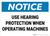 Notice: Use Hearing Protection When Operating Machines - Wall Sign