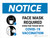 Notice: Face Mask Required Even For Those With Vaccination Landscape - Wall Sign