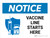 Notice: Vaccine Line Starts Here Landscape - Wall Sign