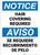 Notice: Hair Covering Required Bilingual Spanish - Wall Sign