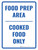 Food Prep Area Cooked Food Only Portrait - Wall Sign