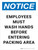 Notice: Employees Must Wash Hands Before Entering Packing Area Portrait - Wall Sign
