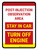 Post Injection Observation Area - Stay in Car/Turn Off Engine Portrait - Wall Sign