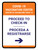 Covid-19 Vaccination Center: Proceed To Check In Right Arrow Bilingual Spanish Portrait - Wall Sign