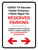 Covid-19 Vaccine Center Entrance - Reserved Parking Bidirectional Arrow Bilingual Spanish Portrait - Wall Sign