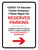 Covid-19 Vaccine Center Entrance - Reserved Parking Right Arrow Bilingual Spanish Portrait - Wall Sign