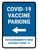 Covid-19 Vaccine Parking: Left Arrow Bilingual Spanish Portrait - Wall Sign