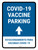 Covid-19 Vaccine Parking: Up Arrow Bilingual Spanish Portrait - Wall Sign