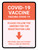 Covid-19 Vaccine: Please Follow The Arrows For The Registration Line Down Arrow Bilingual Portrait - Wall Sign