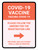 Covid-19 Vaccine: Please Follow The Arrows For The Registration Line Right Arrow Bilingual Spanish Portrait - Wall Sign