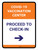Covid-19 Vaccination Center: Proceed To Check In Right Arrow Portrait - Wall Sign