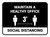 Social Distancing Maintain A Healthy Office 3ft Black Rectangular - Floor Sign