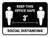 Social Distancing Keep This Office Safe 3ft Black Rectangular - Floor Sign