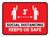 Social Distancing Keeps Us Safe Red 3ft Rectangular - Floor Sign