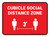 Cubicle Social Distance Zone 3ft Red Rectangle - Floor Sign