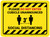 Social Distancing - Please Do Not Enter Cubicle Unannounced Rectangle 3ft Yellow Hazard - Floor Sign