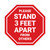 Please Stand 3 Feet Apart From Others Stop Circular - Floor Sign