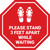 Please Stand 3 Feet Apart While Waiting Shoe Prints Stop Sign - Floor Sign