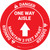Danger One Way Aisle Maintain 3 Feet Apart with Arrow OSHA Circular - Floor Sign