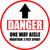 One Way Aisle Maintain 3 Feet Apart Danger with Arrow Circular - Floor Sign