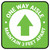 One Way Aisle Maintain 3 Feet Apart with Arrow Green Square - Floor Sign