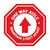 One Way Aisle Maintain 3 Feet Apart with Arrow Stop Circular - Floor Sign