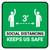 3ft Social Distancing Keeps Us Safe Green Square - Floor Sign