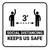 3ft Social Distancing Keeps Us Safe White Square - Floor Sign