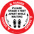 Danger: Please Stand 3 Feet Apart While Waiting Shoe Prints - Circular - Floor Sign