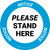 Notice: Please Stand 3 Feet Apart While Waiting Shoe Prints - Circular - Floor Sign
