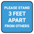 Please Stand 3 Feet Apart From Others Blue - Square - Floor Sign