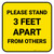 Please Stand 3 Feet Apart From Others Yellow Square