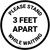 Please Stand 3 Feet Apart While Waiting - Circular - Floor Sign