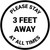 Please Stay 3 Feet Away At All Times - Circular - Floor Sign