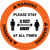 Warning: Please Stay 3 Feet Away At All Times With Icon - Circular - Floor Sign
