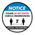 Notice: Social Distancing - Please Do Not Enter Cubicle Unannounced 3ft Circle - Floor Sign