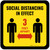 Social Distancing In Effect 3 Feet Apart - Yellow/Black Square - Floor Sign