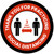 Thank You For Practicing Social Distancing 3 Feet Apart - Red/White with Icon Circular - Floor Sign