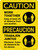 Caution: Work Together Keep 3ft Precaucion Bilingual Spanish with Icon Portrait - Wall Sign