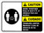 Caution: Work Together Keep 3ft Bilingual with Icon ANSI Landscape - Wall Sign