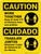 Caution: Work Together Keep 3ft Bilingual Spanish with Icon Portrait - Wall Sign