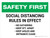 Safety First: Social Distancing Rules In Effect 3ft Landscape - Wall Sign