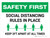 Safety First: Social Distancing Rules In Place 3ft Landscape - Wall Sign