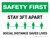 Safety First: Stay 3Ft Apart - Social Distancing Saves Lives Landscape - Wall Sign