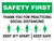 Safety First: Thank You For Practicing Social Distancing - Keep 3Ft Apart Landscape - Wall Sign