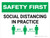 Safety First: Social Distancing in Practice 3ft Landscape - Wall Sign