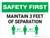 Safety First: Maintain 3 Feet of Separation with Icon Landscape - Wall Sign