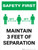 Safety First: Maintain 3 Feet of Separation with Icon Portrait - Wall Sign