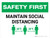 Safety First: Maintain Social Distancing with 3ft Icon Landscape - Wall Sign