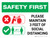 Safety First: Please Maintain 3 Feet of Social Distancing with Icons Landscape - Wall Sign